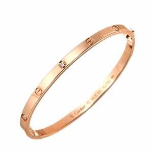 Cartier Love Bracelet Small SM #15 with 6 half diamonds in 18K PG 750